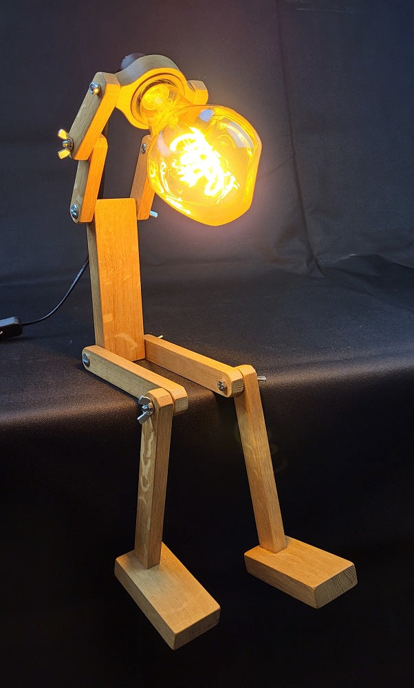 Lampe bonhomme en bois