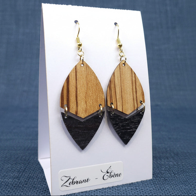 Boucles d’Oreilles Zébrano et Ébène