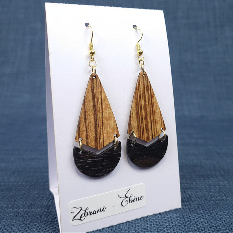 Boucles d’Oreilles Zébrano et Ébène