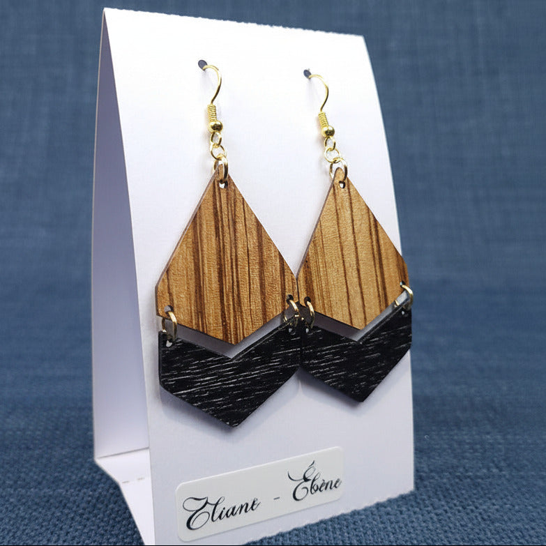 Boucles d’Oreilles Zébrano et Ébène