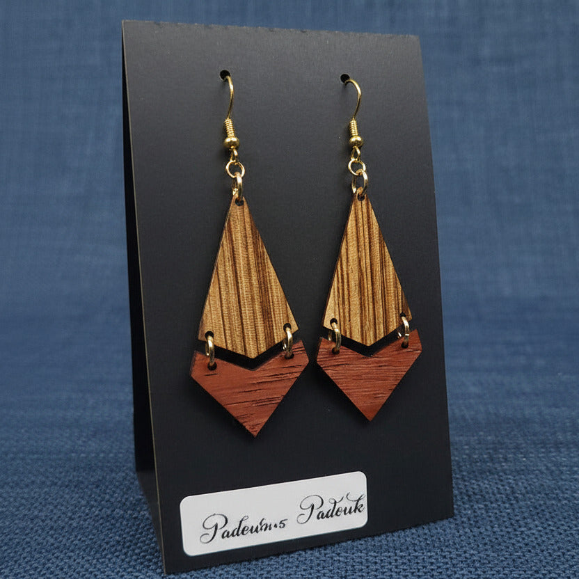 Boucles d’Oreilles Zebrano et Padouk