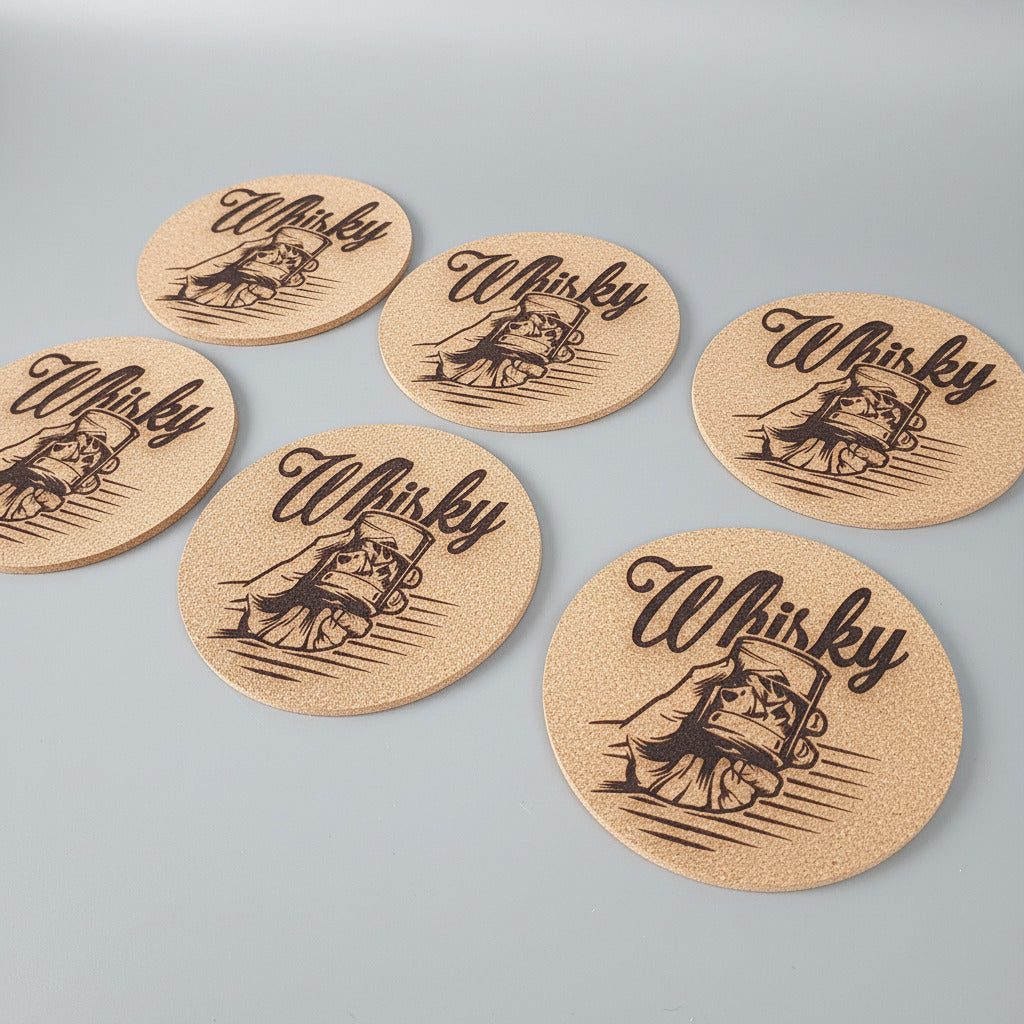 Lot de 6 sous-verres en liège – Whisky