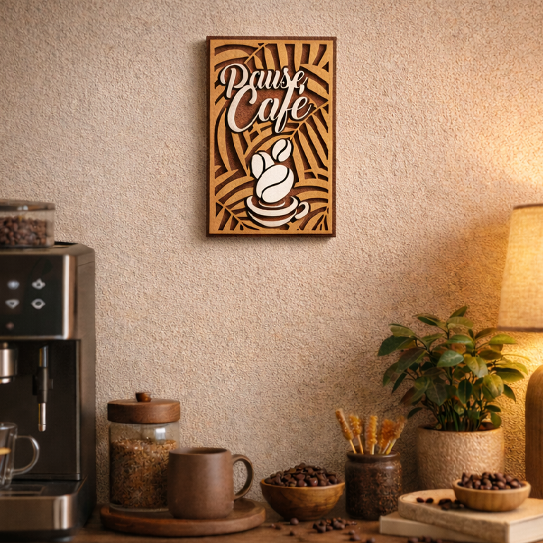Déco murale Pause Café – fond café