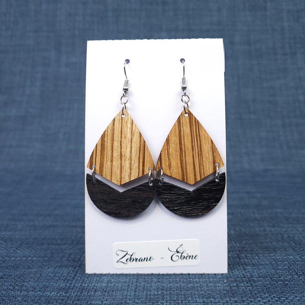 Boucles d’Oreilles Zébrano et Ébène