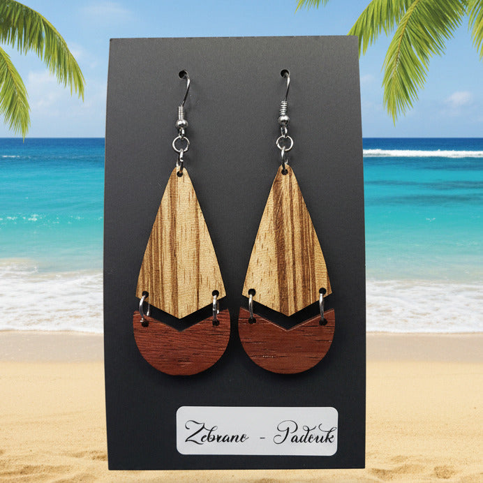 Boucles d’Oreilles Zebrano et Padouk