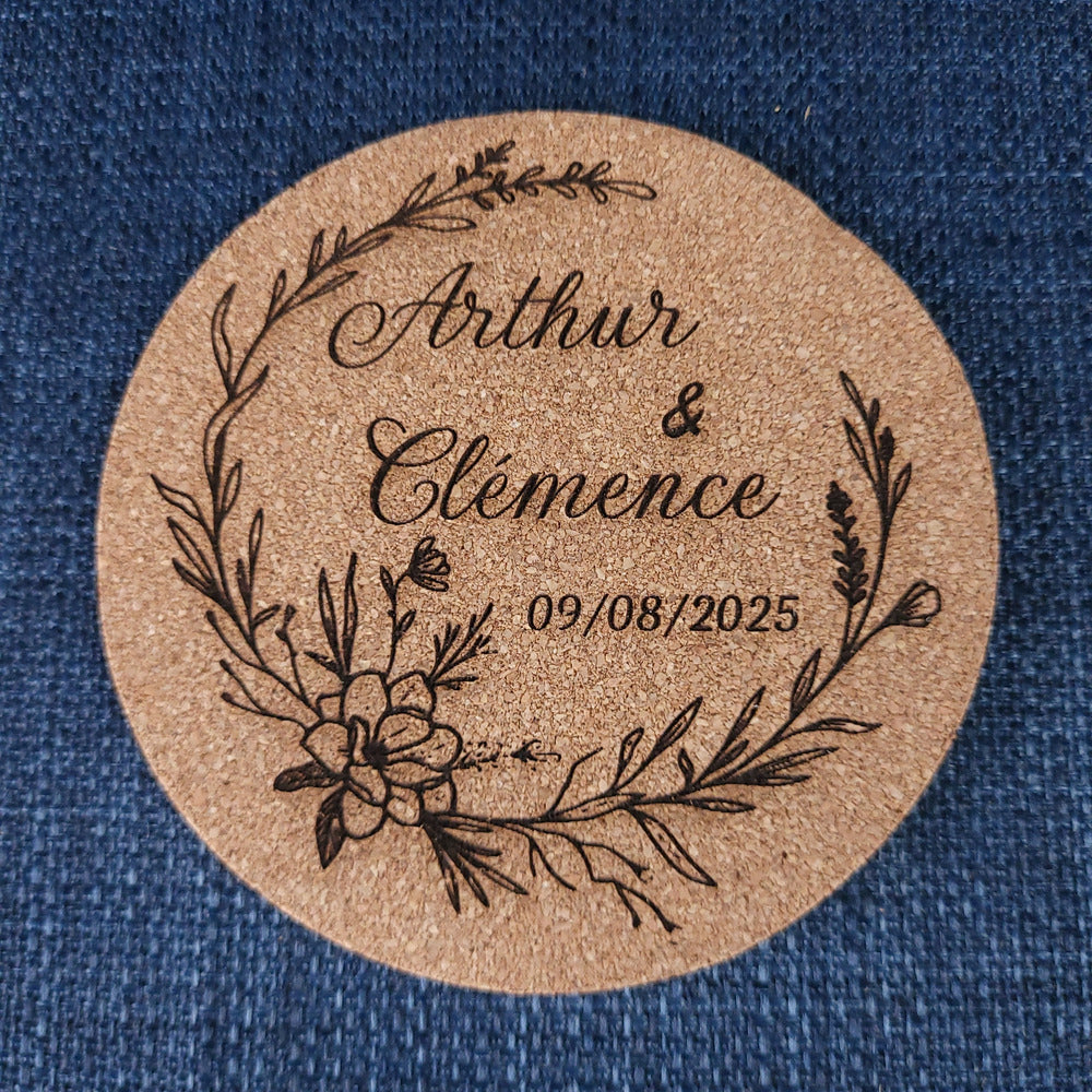 Sous-verres personnalisés pour mariage et événements