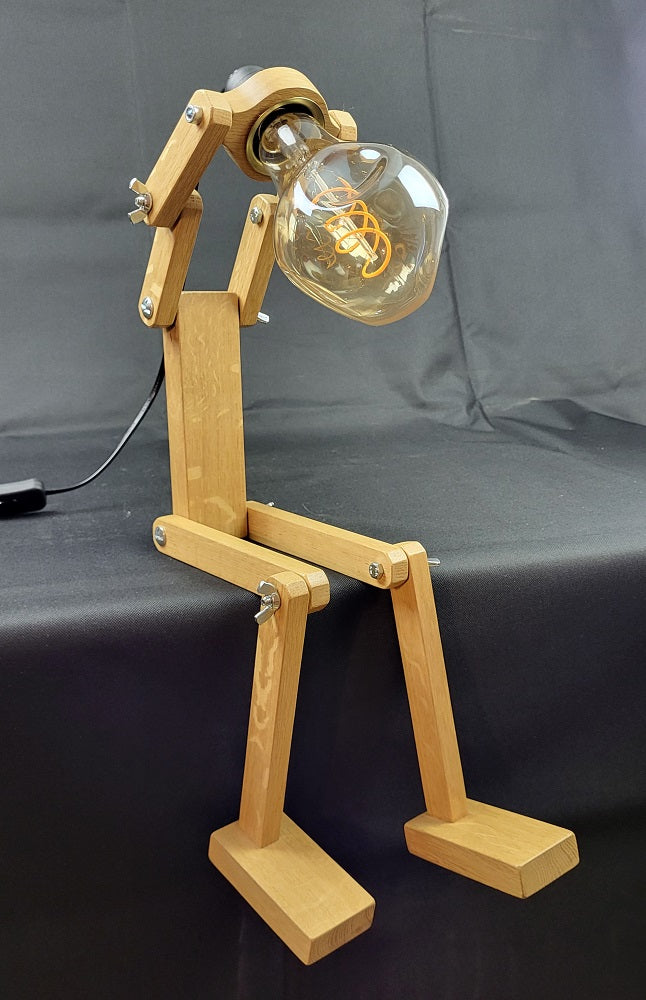Lampe bonhomme en bois