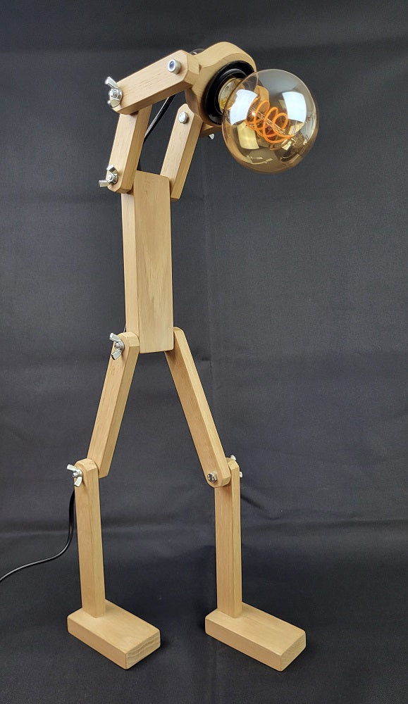 Lampe bonhomme en bois