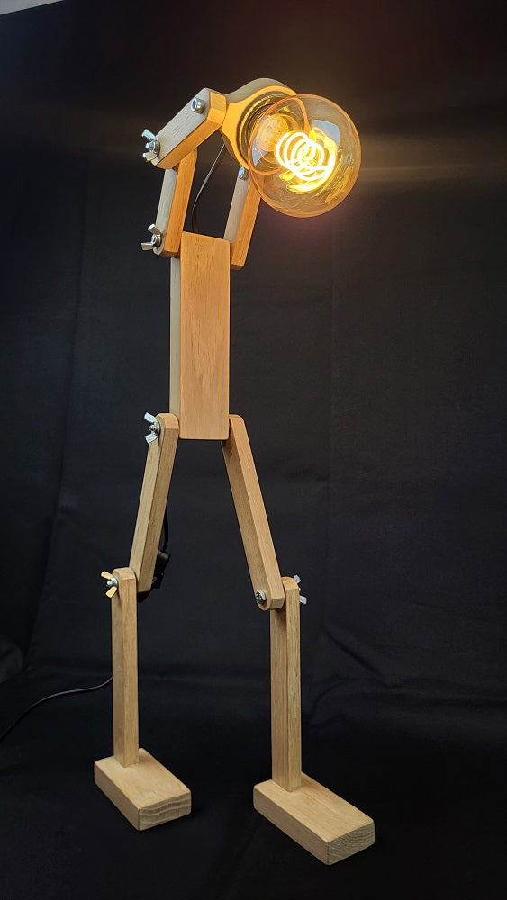Lampe bonhomme en bois