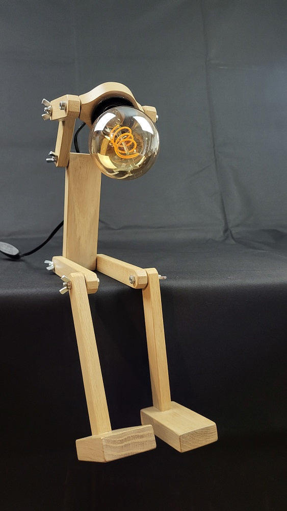 Lampe bonhomme en bois