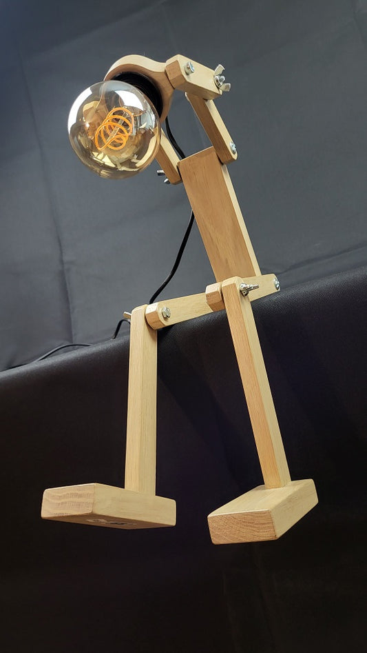 Lampe bonhomme en bois