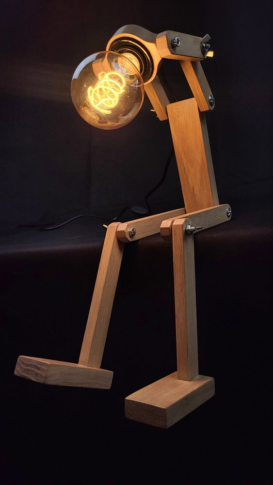 Lampe bonhomme en bois