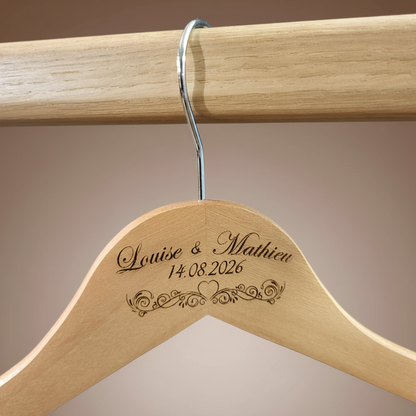 Cintre mariage - Prénoms et date personnalisable