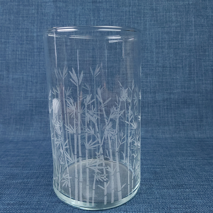 Vase en verre gravé – Motif Bambou