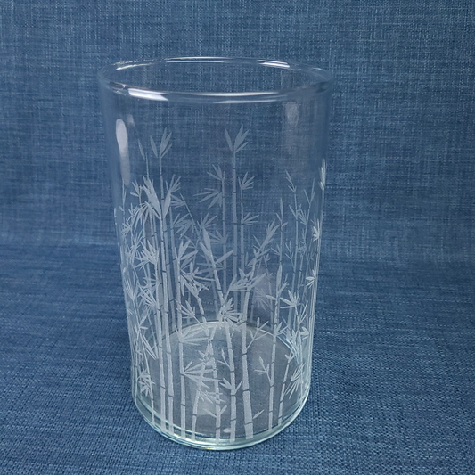 Vase en verre gravé – Motif Bambou