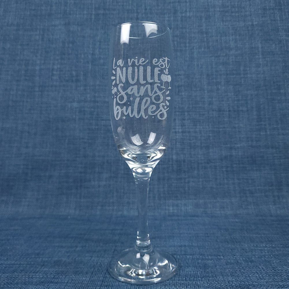 Flûte gravée – La vie est nulle sans bulles