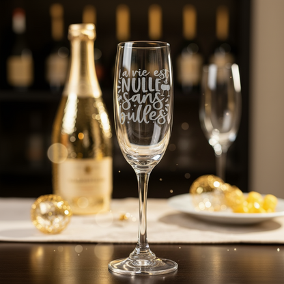 Flûte gravée – La vie est nulle sans bulles