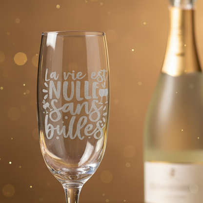 Flûte gravée – La vie est nulle sans bulles