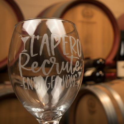 Verre ballon gravé – L’apéro recrute... Engagez-vous !