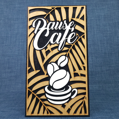 Déco murale Pause Café – fond noir