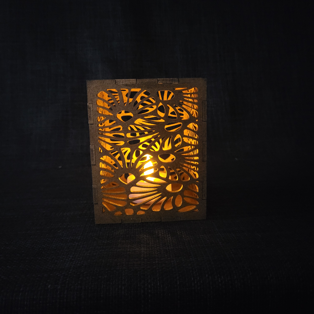 Bougeoir décoratif – motif Art Déco Or