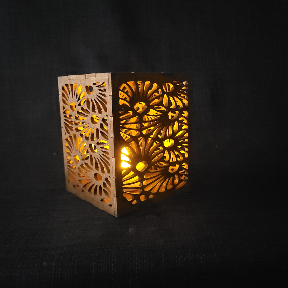 Bougeoir décoratif – motif Art Déco Or
