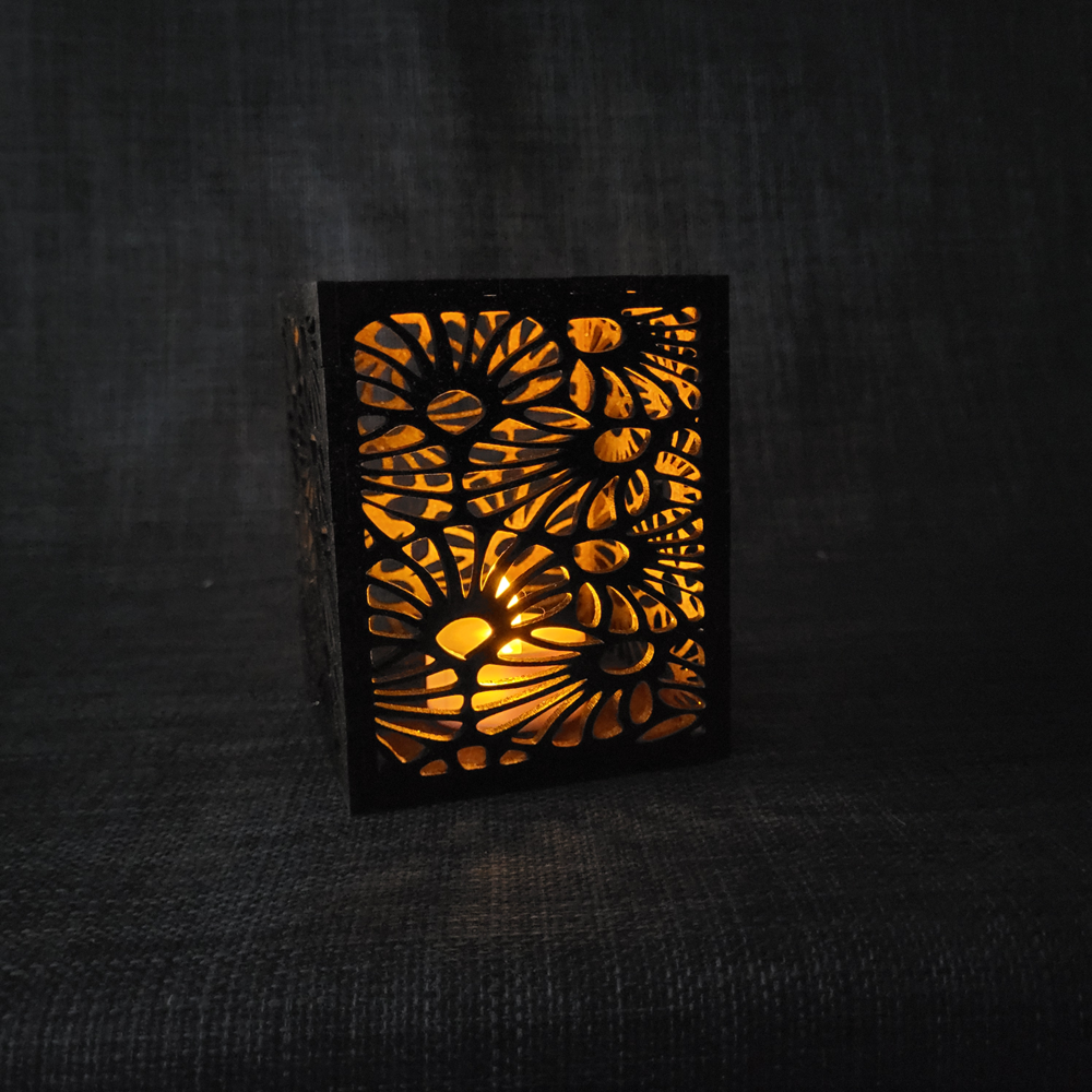 Bougeoir décoratif – motif Art Déco Noir
