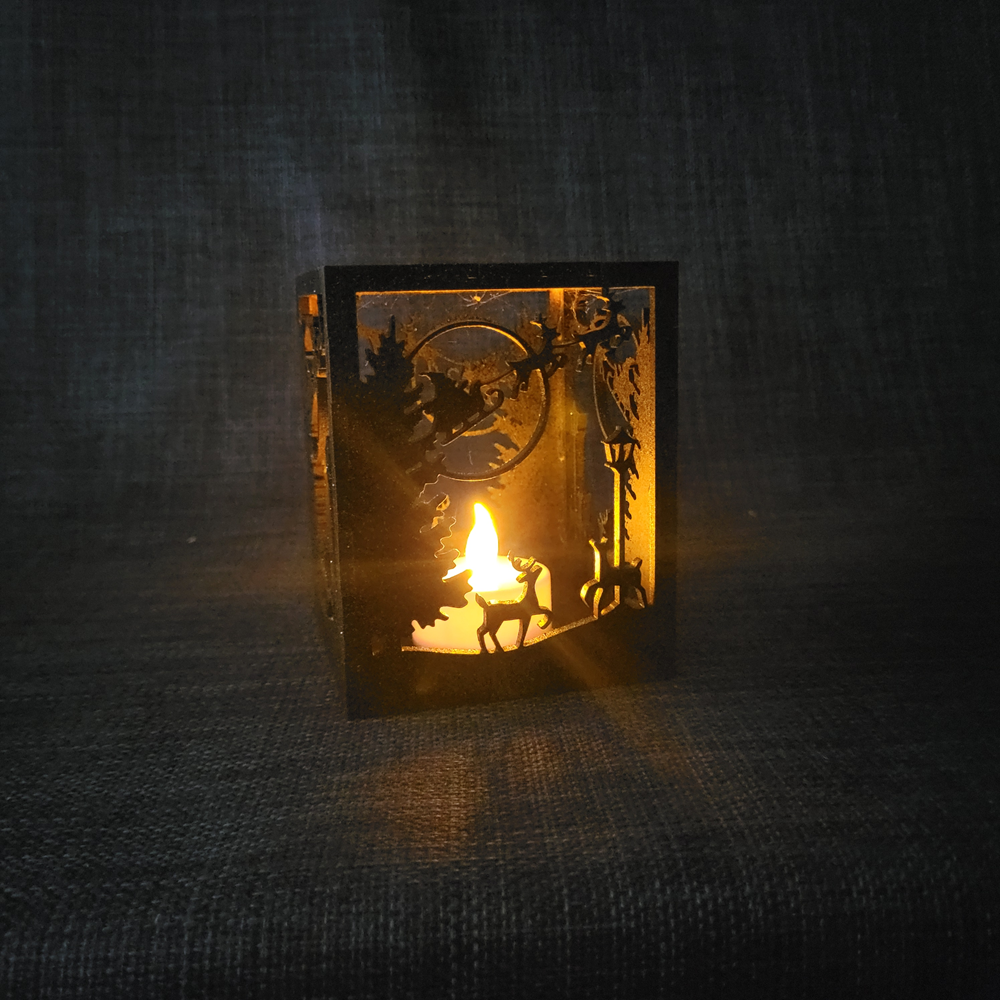 Bougeoir décoratif – motif Noël Noir