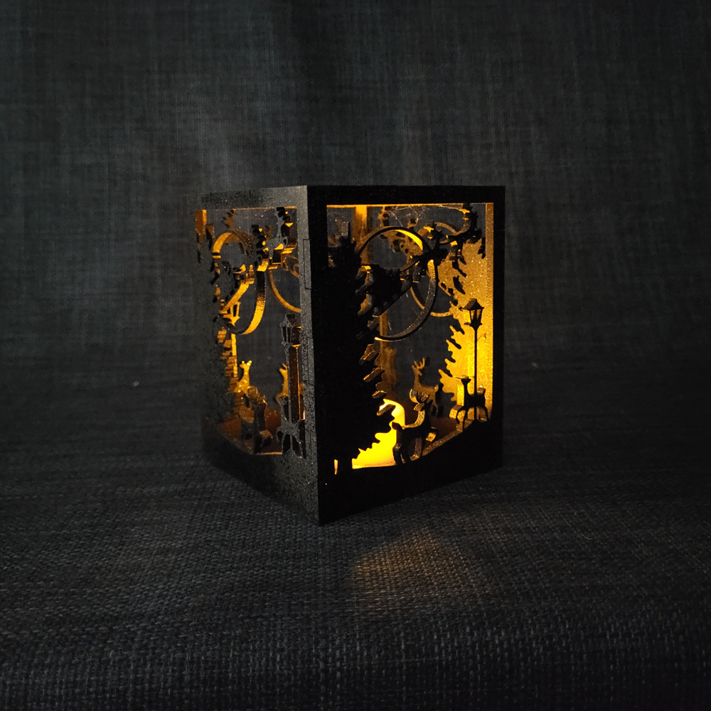 Bougeoir décoratif – motif Noël Noir