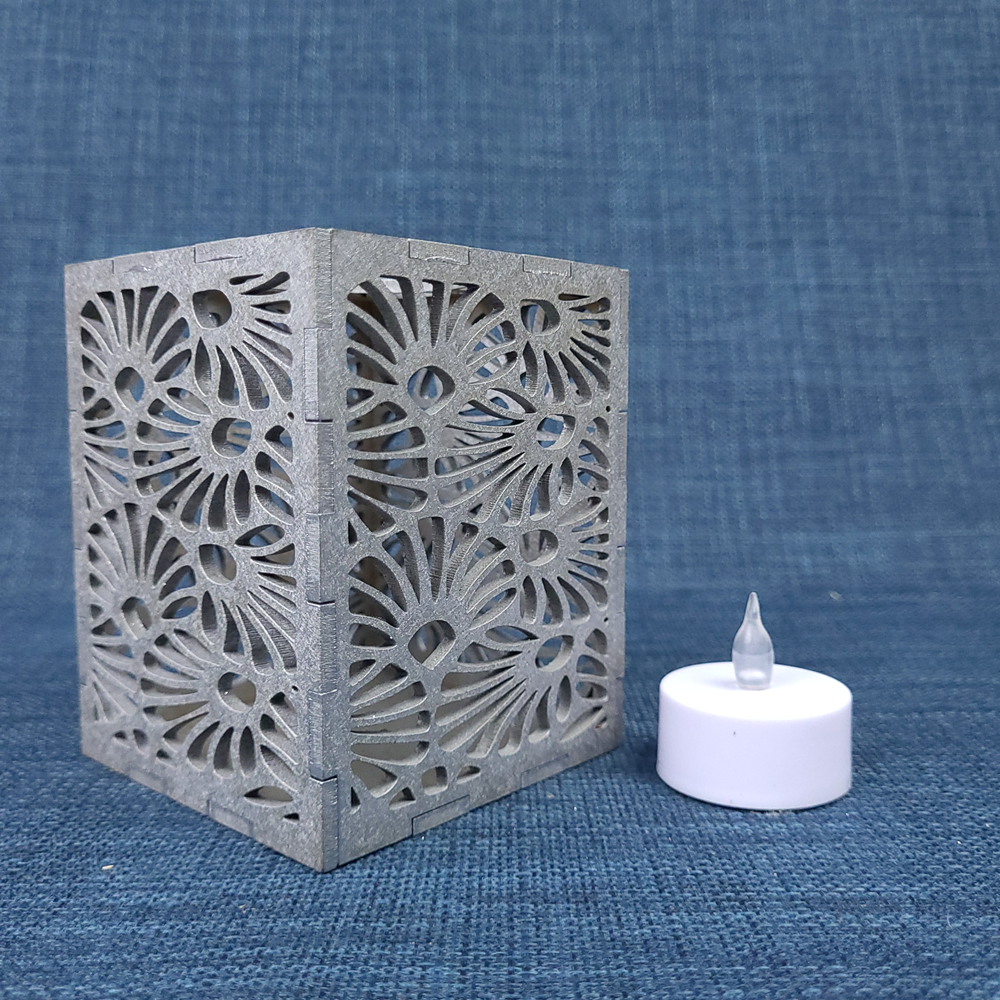 Bougeoir décoratif – motif Art Déco Gris