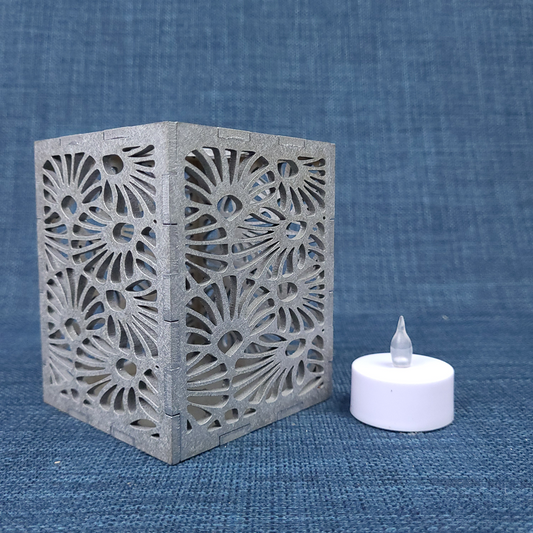 Bougeoir décoratif – motif Art Déco Gris