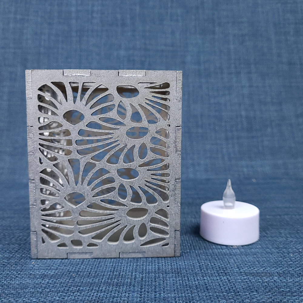Bougeoir décoratif – motif Art Déco Gris