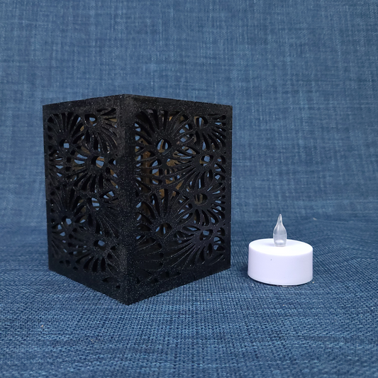 Bougeoir décoratif – motif Art Déco Noir
