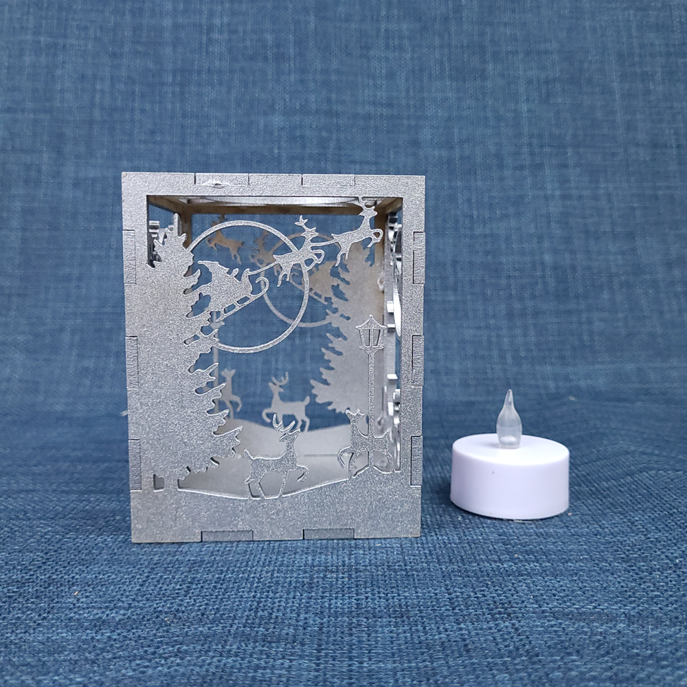Bougeoir décoratif – motif Noël Gris