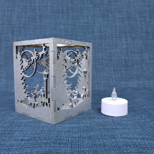 Bougeoir décoratif – motif Noël Gris