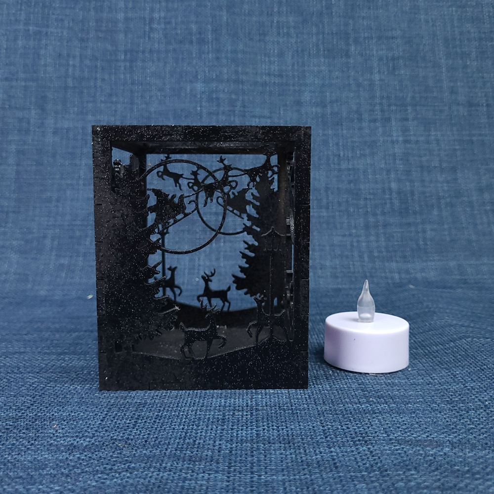 Bougeoir décoratif – motif Noël Noir