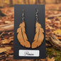 Boucles d’Oreilles Plumes en Poirier