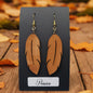 Boucles d’Oreilles Plumes en Poirier