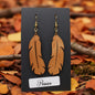 Boucles d’Oreilles Plumes en Poirier