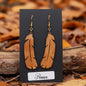 Boucles d’Oreilles Plumes en Poirier