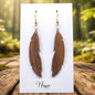 Boucles d’Oreilles Plumes en Noyer
