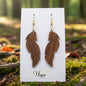 Boucles d’Oreilles Plumes en Noyer