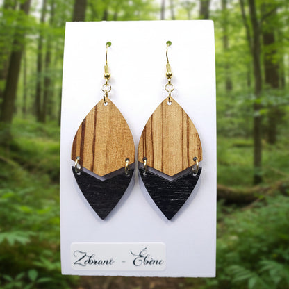 Boucles d’Oreilles Zébrano et Ébène