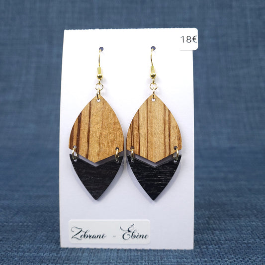 Boucles d’Oreilles Zébrano et Ébène