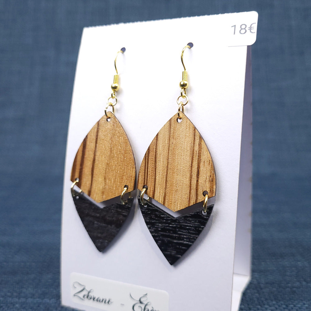 Boucles d’Oreilles Zébrano et Ébène