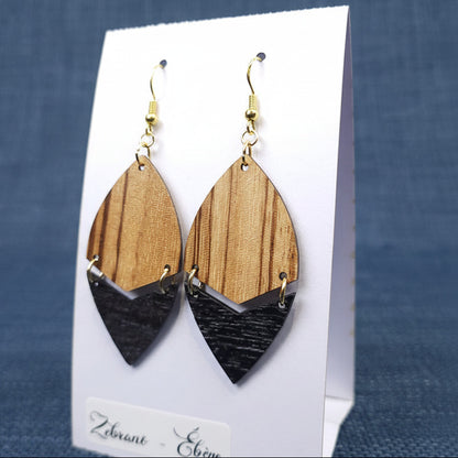 Boucles d’Oreilles Zébrano et Ébène