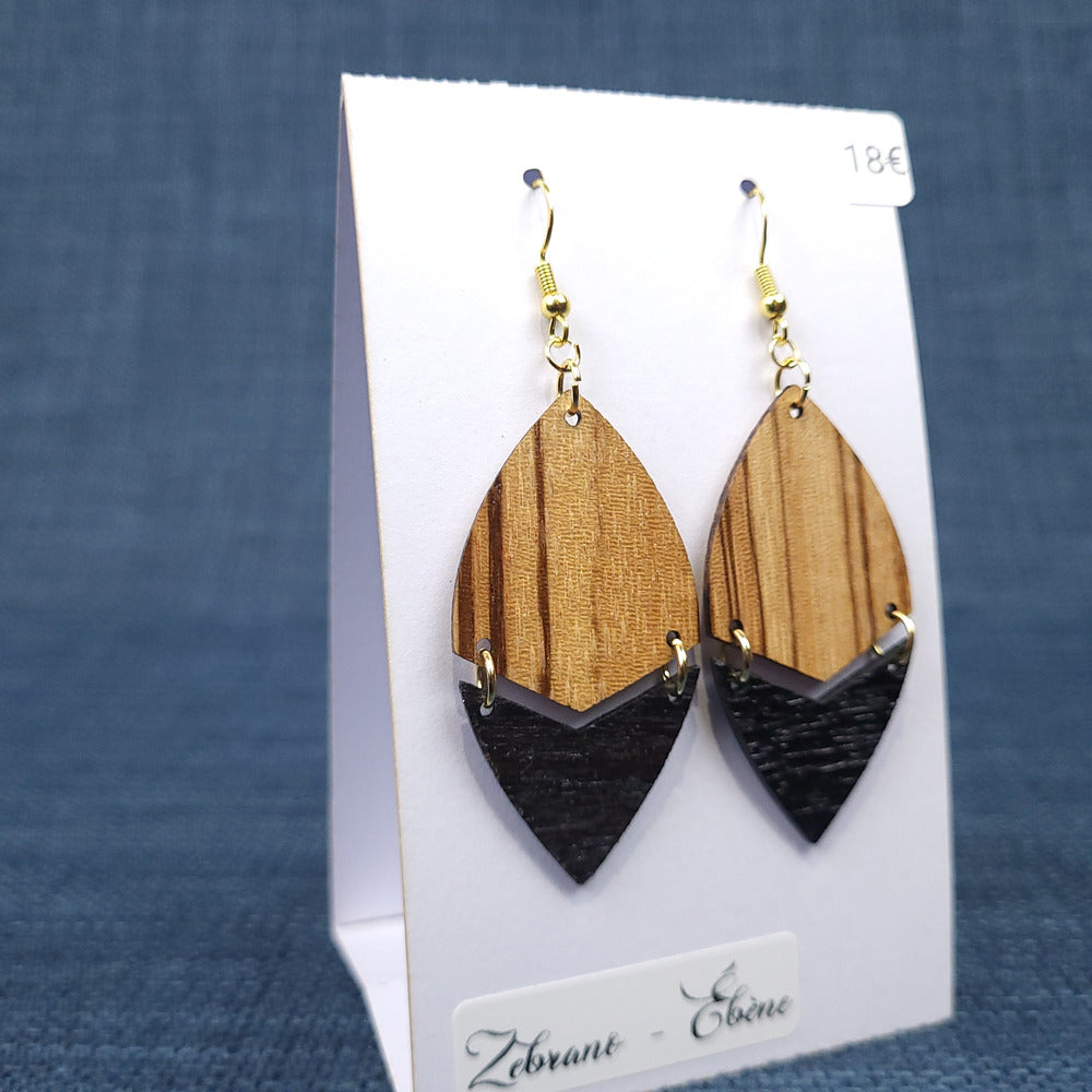 Boucles d’Oreilles Zébrano et Ébène