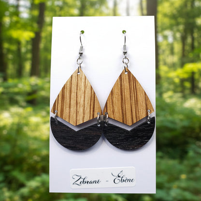 Boucles d’Oreilles Zébrano et Ébène