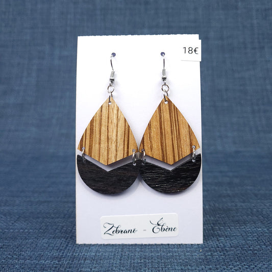 Boucles d’Oreilles Zébrano et Ébène