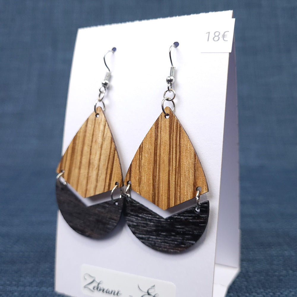 Boucles d’Oreilles Zébrano et Ébène